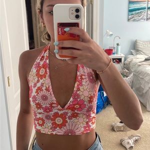 Floral halter top